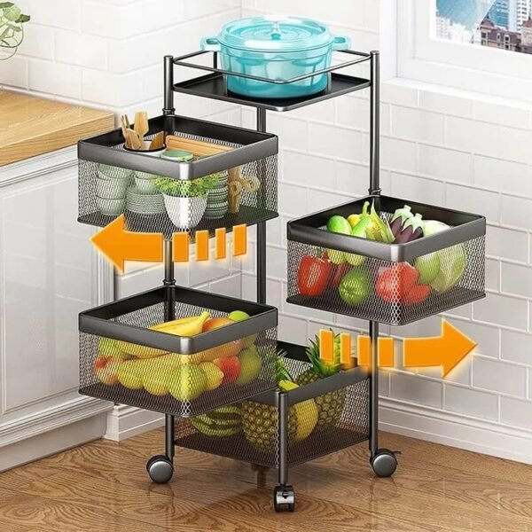4-Layer Square Shape Kitchen Storage Rack